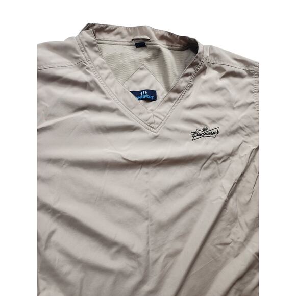 Vansport Budweiser Pullover Windbreaker Mens 2XL Logo V-Neck Lightweight Jacket - Picture 5 of 16